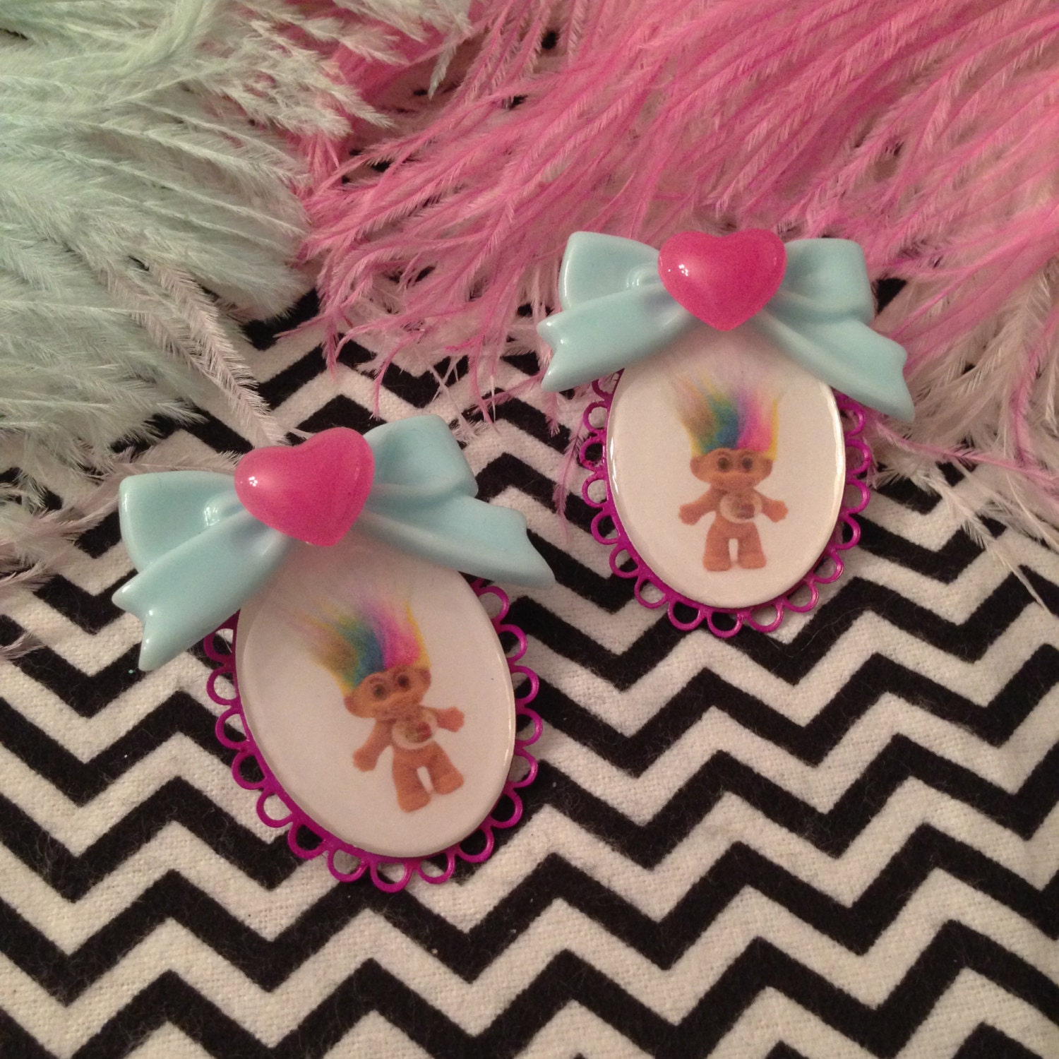 Treasure Troll Cameo Earrings