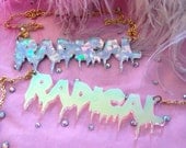 RADICAL Acrylic Necklace in Rainbow Confetti or Radiant