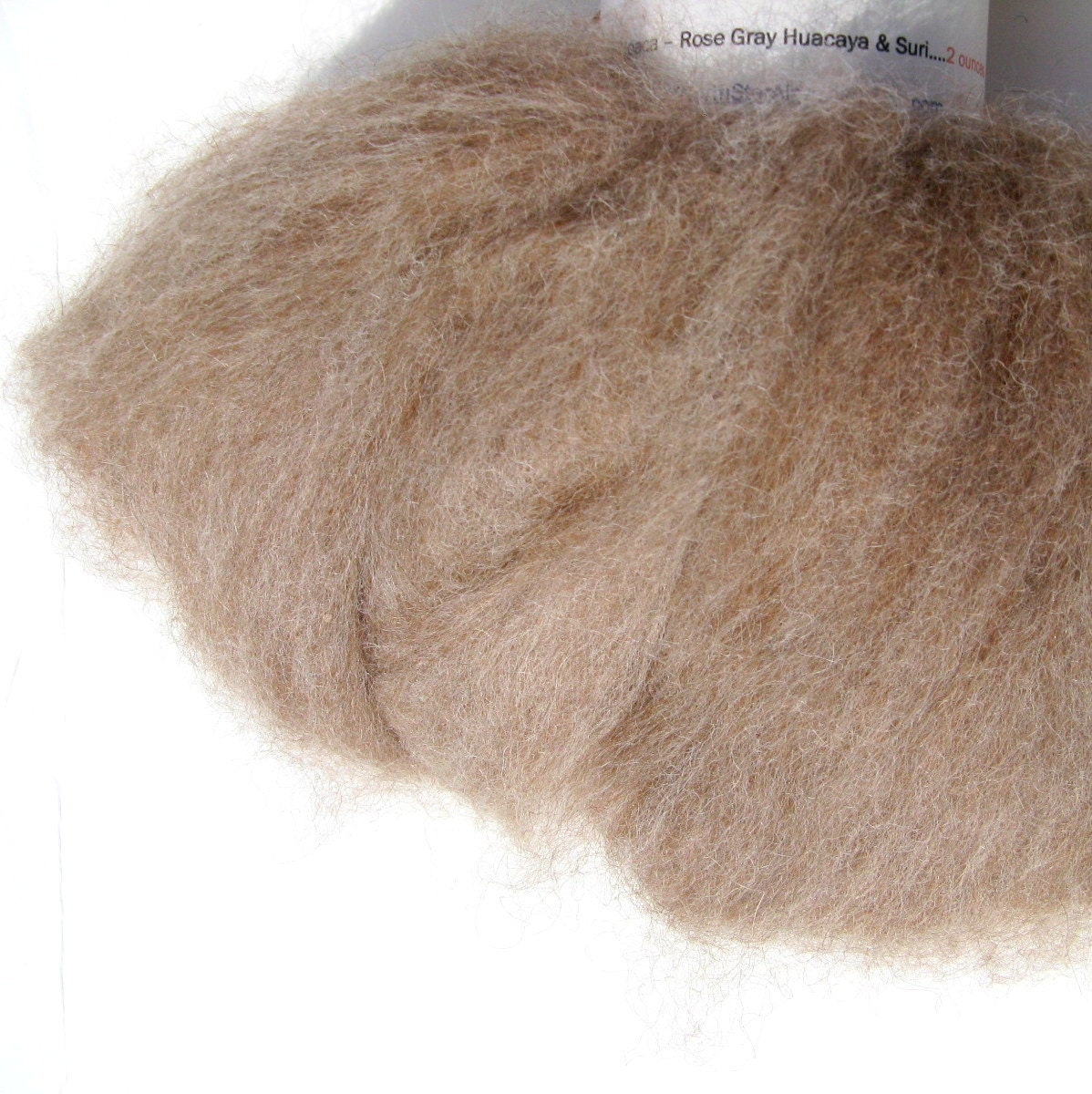 Rose Gray Alpaca Roving for Spinning and Felting - 2 ounces