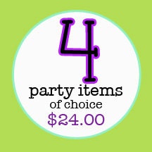 4 FOUR Party Items of Choice to match invitations - Print By You - by girlsatplay Etsy girls at play Il_170x135