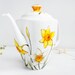 Vertical Ceramic Teapot - Daffodils, Botanical Collection
