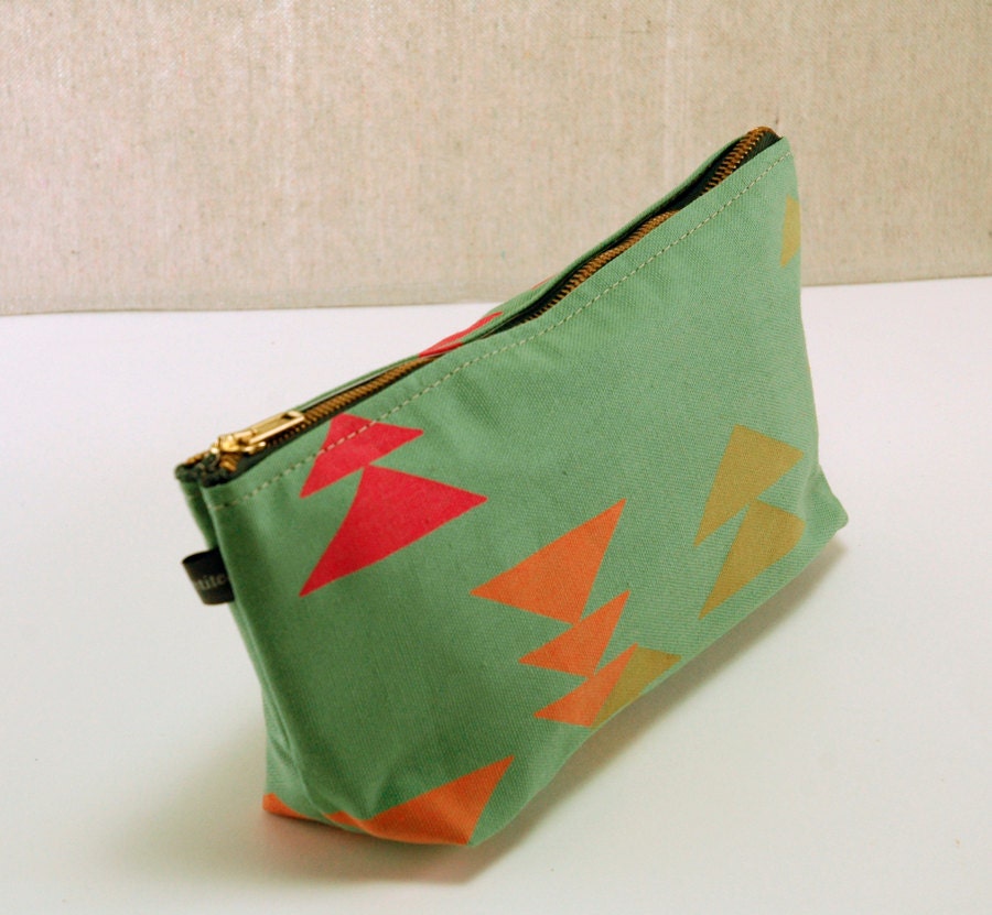 Vinyl Lined Canvas Cosmetic Bag