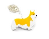 Corgi Necklace queen royalty jubilee dog plastic laser cut