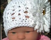 PDF Crochet Pattern for Cotton Flapper Hat for Newborn Baby Photo Prop Immediate Download
