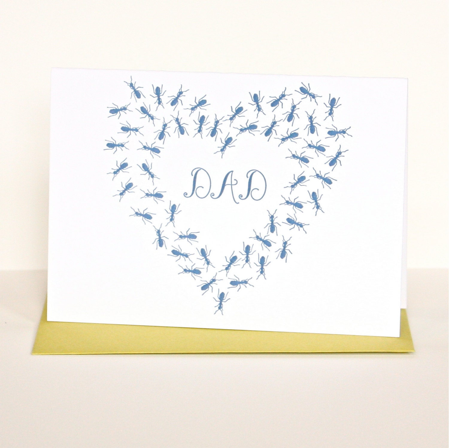Letterpress Navy Ants Dad Card