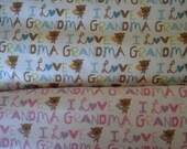 Receiving Swaddling Blanket Nursing Cover "I Love  Grandma " BOY or GIRL  Flannel XL Extra Large