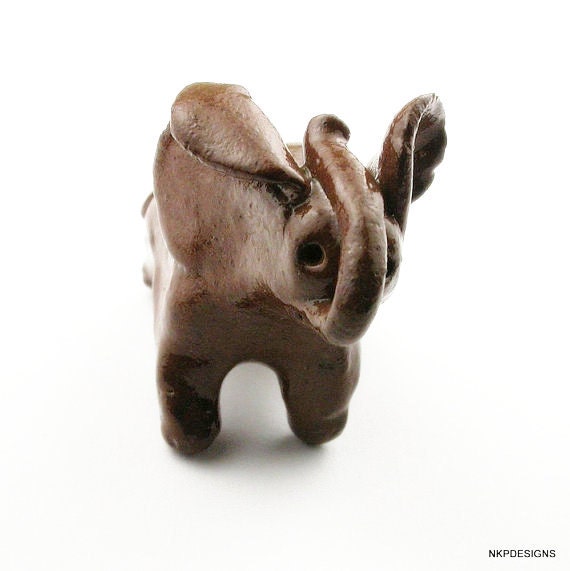 Ceramic Elephant Sculpture Bead