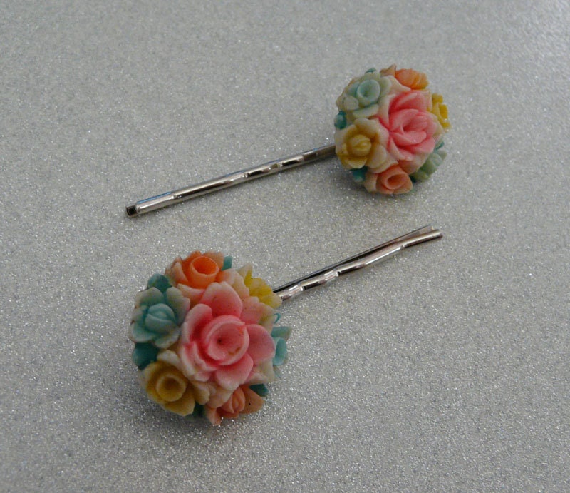 nosegay bobbies - vintage celluloid flower