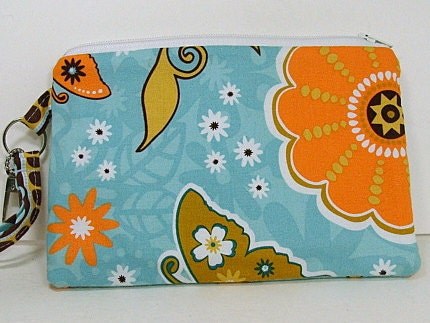 SALE Fun and Colorful Cotton Fabric Clutch for your Knitting Accessories or For Everyday