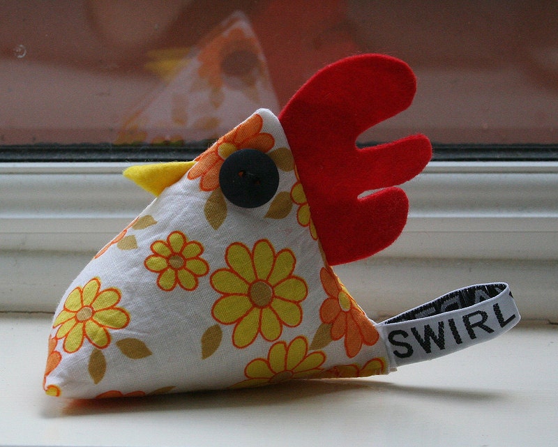 Joyce the cheeky chicken paperweight/pincushion
