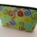 Padded Cosmetic Bag Large ECO Friendly Padded Flat Bottom Zipper Pouch NEW Retro Spinning Wheels