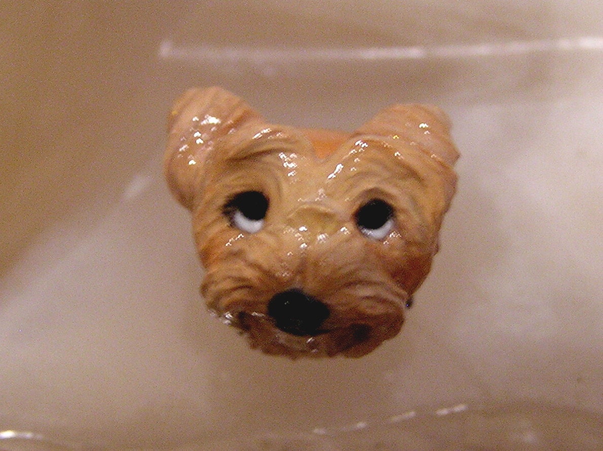 Yorkie - Yorkshire Terrier Polymer Clay Dog European Bead with Crystals - NanjoDogz