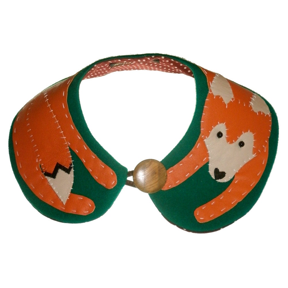 Emerald Green Fox Stole Collar