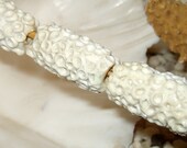 White Barnacle tube beads set of 4  - by Earth N Elements Pottery