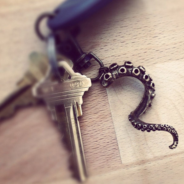 Tentacle Brass Keychain