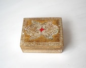 Gilt Florentine Trinket Box - Vintage Wood Tole Ware