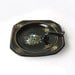 Vintage Moriage Redware Pottery Dish Finger Handle Black Floral Japan