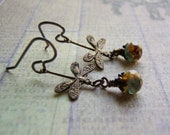 Brass Dragonfly Earrings