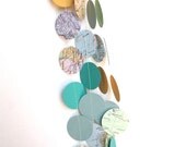 Paper Map Circle Garland - Blue Yellow