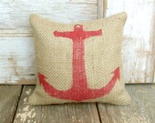 Anchor  - Burlap Feed Sack Doorstop - Nautical  Design