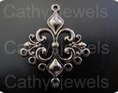 Shiny Gunmetal Filigree Jewlery Connectors 10 Pieces