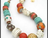 OUT OF TIBET - Mixed Tibetan and Gemstone Beads Tribal Style Statement Necklace