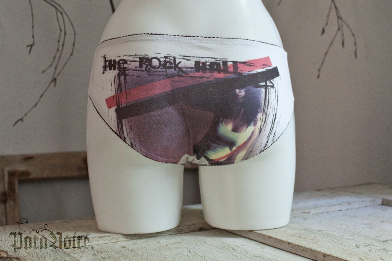 one of a kind - Violet Rock Panty - upcycled cotton jersey panties with print - size 90 (small)