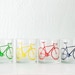 ROCKS BIKE PARTY - screen printed bicycle rocks glasses, set of 4