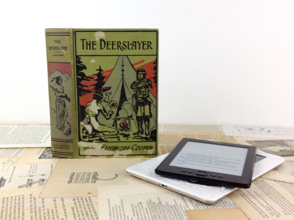 The Deerslayer Custom Kindle cover, Nook cover or iPad mini cover - custom device case custom from recycled vintage book
