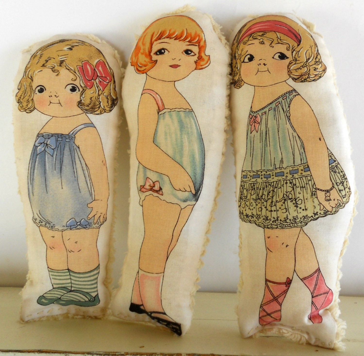 Dolls, Old Fashioned,  All Natural Set of 3 Dolls