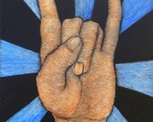 Rock n Roll One of a kind Etching