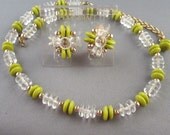 Vintage Pearlcraft Necklace and Earrings Original Card