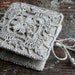 Small Linen Needle Book with Crochet detail