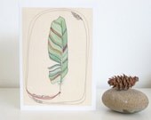 Feather Art  Blank Greeting Card - Memories