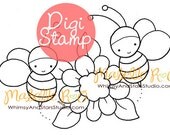 Digital Stamp: Spring Bees