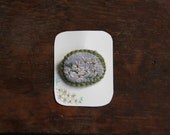 embroidered linen pin- chamomile