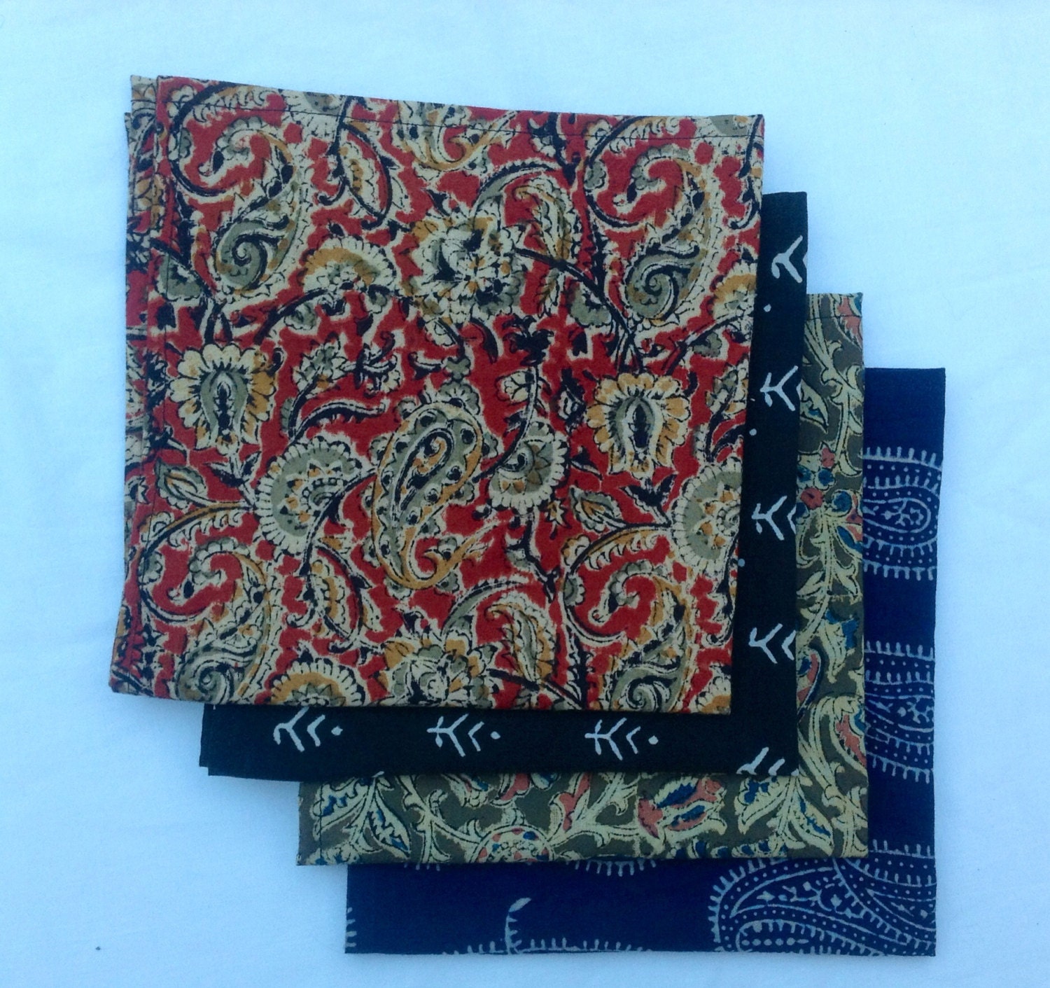 Cloth napkins 4 17" handmade cotton indian prints