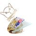 RESERVED FOR LISA // Cat Letter Holder // Wire Desk Accessory // Gold Metal Kitty Organizer