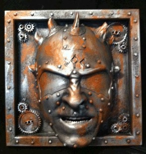Industrial Steampunk Darth Maul  Rusted Metal  Wall Sculpture Star Wars