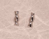 Small Nautical Stud Earrings 7mm x 2mm Sterling Silver Twist Rope Newport Line by SARANTOS
