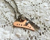 Amazing LOVE Necklace with Cross Charm and Vintage Rhinestone Button