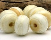 Handmade Lampwork Spacer Bead Set Ivory SRA