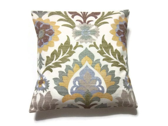 Decorative Pillow Cover Green Gold Brown by LynnesThisandThat