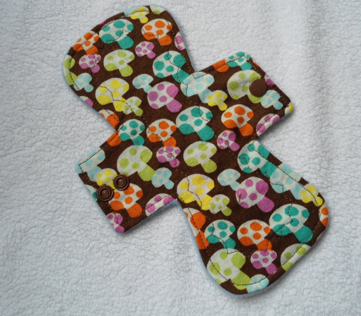7" Bright Mushrooms Cotton Topped Pantyliner