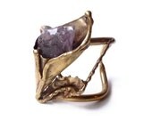 1970s Brass and Amethyst Bracelet by Dutras  Copa Collection