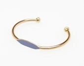 Periwinkle Hand Painted Brass ID Bracelet