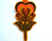 GRETA felt brooch pin with freeform embroidery - scandinavian style