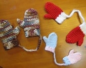 Three Sets of Mini Mittens for actual use or embellishments for gifts or decoration