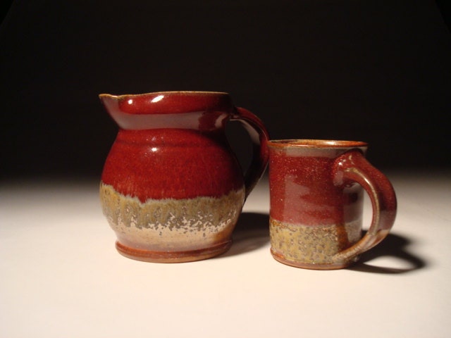 Copper Red Wood Ash Pitcher With Free Mug
