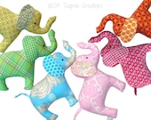Cloth Elephant Toy with Rattle - Choose from 6 Designs - Unisex New Baby Gift - Baby Safe - Toddler - Child Friendly - Soft Toy